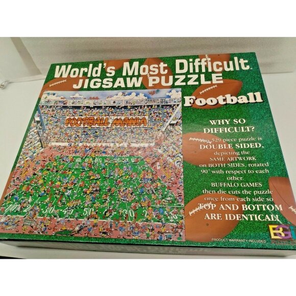 529 piece World's Most Difficult FOOTBALL edtion Jigasw Puzzle- complete!! - Picture 1 of 12
